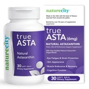 NatureCity TrueAsta 6mg Astaxanthin Supplement med AstaReal | Stöder Eye, Skin, Joints, Muscles, Brain & Blood Flow | Alger Baserat Antioxidant Supplement | Non-GMO, Gluten Free | 30 Soft Gels