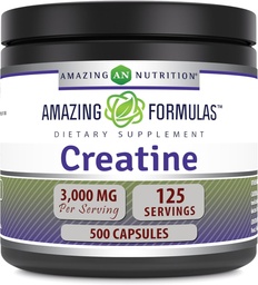 Fantastiska formler Kreatin 3000 Mg Amino Supplement | Kapslar | Icke-GMO | Glutenfri | Made in USA (1 Pack | 500 greve)