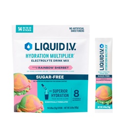 Liquid I.V.® Hydration Multiplier Sugar-Free - Rainbow Sherbet | Electrolyte Powder Drink Mix | 1 Pack (14 portioner)