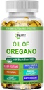 Olja av Oregano Softgels,Organics Oil of Oregano med Black Seed Oil för Immune Support Digestive Health Seasonal Herbal, High Carvacrol & Thymoquinone Oregano Oil, Plant Based, Nan-GMO,120 Count