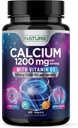 Calcium 1200mg with Vitamin D3 for Best Absorption - Advanced Bone Support Supplement, 1200 mg Calcium Carbonate & 1600 IU Vitamin D3, Slow Release for Immune Support, Easy to Swallow, 60 Tablets