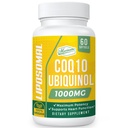 1000mg Liposomal CoQ10 Softgels | Bättre Absorption CoQ10 Ubiquinol Supplement | Hjärtfunktion och energiproduktion | Aktiv antioxidantform av Vegan Coenzyme Q10 | Icke-GMO | 60 Softgels