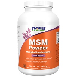NOW Foods Supplements, MSM (Methylsulfonylmetan) Pulver, stöder hälsosam brosk*, gemensam hälsa *, 1-pund