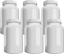 Företag (6 Pack) White Pill Bottle med Lid, Storage, Plastic Pill Container, 150cc Capacity