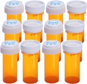 Plast Empty Pill Bottles med dubbelsidig användning (Child Resistant & Easy Open) Caps - Medicine Container Pill Case Dispenser Organizers (8 Dram, 12pcs)