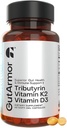 Gut & Heart Health + Immune Support | 2 Month Supply | 60 Soft Gel Capsules | Pure Butyrate 350mg & Vitamin D3 2000IUs & Vitamin K2 120mcg | Hjärthälsa | Gastrointestinal Support
