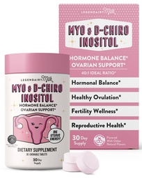 Legendairy Milk Pure Inositol Chewable Tablets - Myo-Inositol & D-Chiro Supplement för Hormonal Balance & Fertility Support - Ideal 40:1 Ratio - 30 Day Supply