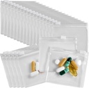 Zippered Pill Pouch Bags - 24 Pcs, Slide Lock Clear Plastic Mini Bags, BPA-Free för Pills Vitaminer, Tillägg, Mediciner, Smycken, Hantverk, Små Objekt - Självförsäljning, Återanvändbar, Resevänligt