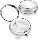 Sibba 3 Compartment Portable Medicine Pill Case, Travel Multi-Functional Moisture Proof Pill Box för Purse & Pocket, Cute Metal Medicine Pill Organizer Box för vitaminer, Fish Oil & Supplements