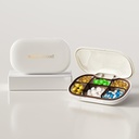 Små piller fall med 6 Compartments, Delicate Daily Pill Box för väska, Pill Organizer Pill Container Pill Holder för vitaminer, fiskolja, tillägg och mediciner (vita)
