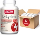 Jarrow Formulas L-Lysine 500 mg - 100 kapslar - Essential Aminosyra för proteinmetabolism - Kosttillskott - Upp till 100 portioner (Pack av 12)