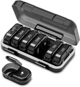 Weekly Pill Organizer 2 gånger om dagen, AM PM Pill Organizer 7 dagar, Portable Pill Case 14 dagar, Moisture Proof Large Pill Dispenser, Large Travel Pill Box för vitamintillskott (Black)