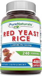 Rena Naturals Red Yeast Rice 1200 Mg per portion, Capsules Supplement | Non-GMO | Gluten Free | Made in USA (480 greve)