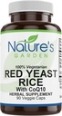 NATURE'S GARDEN ESSENTIALS Red Yeast Rice Organic with CoQ10-90 Veggie Caps with 600mg Organic Red Rice Yeast Plus Co Q 10 - Natures Support for Cholesterol