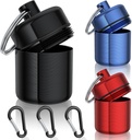 Small Pill Case, (3 Pack) Keychain Pill Holder med starka karabiner Portable Waterproof Travel Pill Container Carrier Mini Metal Pill Box Bottle med Keyring för Medicine Ear Plug Jewelry