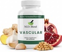 MD Vascular - Expert Formulerad Supplement - Vascular & Overall Wellness Goals - Korrekt flöde, tal, balans - Kraftfull vitlök, ingefära, L-arginin, granatäpple - 120 kapslar (Pack av 3)