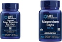 Livslängd 60 vegetariska kapslar Förbättrad Super Digestive Enzymes & Probiotics och 100 Magnesium kapslar för hjärta, ben, Metabolism Support