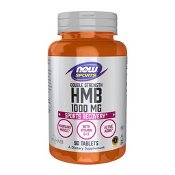 NOW Foods Sports Nutrition, HMB (β-Hydroxy β-Methylbutyrate), Dubbel styrka 1000 mg, 90 tabletter