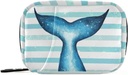 Stripe Whale Mermaid Tail Pill Box 7 Day Pill Case Travel Pill Organizer Bag med Zipper Portable Weekly Case Compact Size för vitamin Supplement Holder