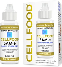 Cellfood SAM-e Liquid Formel +, 1 fl oz - Gemensamt stöd och leverhälsa - Liquid for Easier Absorption & Better Bioavailability - Gluten Free, Non-GMO - 30-Day Supply