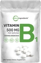 Micro Ingredients Vitamin B1 500mg Per Servering, 240 tabletter | Vitamin B1 Thiamine Supplement, Essential B Vitaminer | Stöder Metabolism & Healthy Nervous System | Non-GMO, Lätt att Svälja