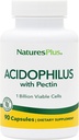 Natures Plus Acidophilus med Pectin - 90 kapslar - Probiotisk tillskott med 1 miljarder bärbara celler & Pectin - Vegan, Gluten Free - 90 portioner