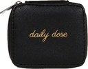 Miamica Zippered "Daily Dose" Pill Case med 8-Day Removable Plastic Medicine Organizer, Black, 3.5" L x 2.75 "W x 1.25" H - Håll dina vitaminer och piller organiserade - Compact och Sleek Pill Box