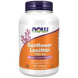 Nu livsmedelstillskott, Sunflower Lecithin 1200 mg med Phosphatidyl Choline, 100 Softgels