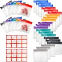 35+2 Pcs Pill Pouch Bags Zippered Pill Pouch Set med 2 lakan Label, 7 färger Pill Pouches för Medicin Travel Återanvändbar Små Plast Pill Bags för Resor / Hem Daglig användning