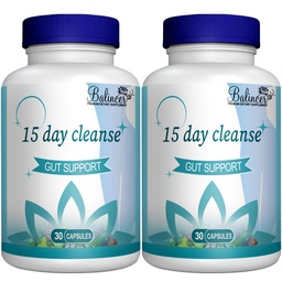 15 Day Cleanse, Gut and Colon Support, Advanced 15 Day Gut Cleanse Detox för kvinnor och män med Senna, Cascara Sagrada & Psyllium Husk, Non-GMO, 30 kapslar