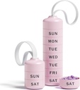 Söt Pill Organizer med 7 stora delar, Beitfe Weekly Pill Box för resor, Cute Daily Pill Case 7 Day, med 7 stora Stackable Compartments, Pill Holder för vitamin Supplement Medicine (Pink)
