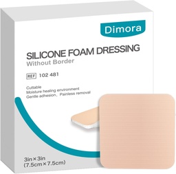 Dimora Silikon Skum Klänning Utan Gräns 10 Pack-3 "x 3" Mycket Absorbent Limmande Vattentäta Bandages För Sår, Skärbara Kläder För Sårvård Och Klänningar