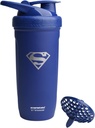 Smartshake DC COMICS Reforce Stainless Steel Protein Shaker Bottle 900 ml | 30 oz - Leakproof Screw-on Lid - BPA Free - Unisex - Non Insulated - Superman Logo