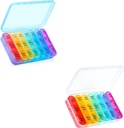 ASprink Pil Box 3 gånger om dagen, Weekly Pill Organizer 3 gånger om dagen - Daily Pill Box 7 Day Medicine Organizer (Blue and White)