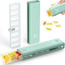 Yaklim Weekly Pill Organizer 1 gång om dagen, 7 Day Pill Organizer Daily Pill Box Travel Medication Pill Case, Pill Container för Vitamin, 1 vecka Pill Organizer för att hålla medicin, tillägg, fiskolja