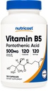 Nutricost Pantothenic Acid (Vitamin B5) 500mg, 120 kapslar