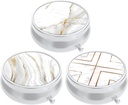 3 Pack Pill Box, Small Pill Case för Purse & Pocket, Cute Travel Medicine Organizer, Portable Medicine Container Holder för att hålla Vitaminer, Medicinering, Fish Oil & Supplement, White Marble