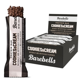 Barebells Protein Bars Cookies & Cream - 12 Count, 20g High Protein Treats - Chocolate Nutrition Bar med 1g Total Sugars - On-The-Go Breakfast eller Post-Workout Snack
