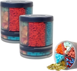 Monster Supplement Pill Dispenser, Medicin, Portable Detachable Travel Med Holder Container, Vitamin Storage Box, Lifetime Abonnemang till Medisafe App (Monster Fit 10-2 Pack)