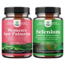 Bundle of Extra Strength Saw Palmetto för kvinnor och Pure Selenium Thyroid Support Supplement - DHT Blocker Thickening Hair Vitamins för håravfall - Antioxidant Supplement och Natural Immune Booster
