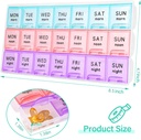 Stor Weekly Pill Organizer 3 Times A Day,Travel Pill Cases, Moisture-Proof 7 Day Pill Contaner, Portable för Pills Vitamin Fish Oil Supplements,Medicine Organizer(2Pack)