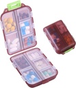 1Pack Travel Pill Organizer - 10 Compartments Pill Case, Compact och Portable Pill Box, Perfekt för On-The-Go Storage, Pill Holder för Purse Brown