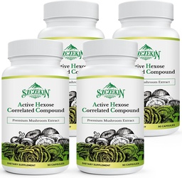 Aktiv Hexose korrelerad förening 1500 mg Supplement, Natural 8 Mushroom Extract Supplement, Immune System, Liver Function, Natural Killer och T Cells Activity, 360 Veggie Capsules