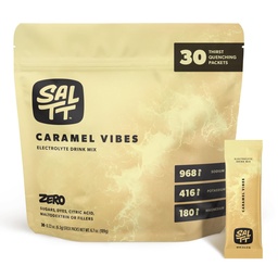 SALTT Electrolytes Powder smaksatt dricka Mix - Caramel Vibes - 30 Hydration Packets - Magnesium, kalium, natrium, spårmineraler - Zero Sugar & Gluten Free - Travel Essentials