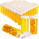 Juvale Pill Bottles med Caps - 50 Pack, 8 Dram, Orange Plast - Empty Pill Bottles & Vials för Travel & Medical Party Decorations