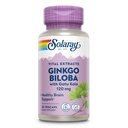 SOLARAY Ginkgo Biloba Extract med Gotu Kola - Ginko Biloba Capsules for Brain Health Support - Vegan, Lab Verified, 60-dagars garanti - 60 portioner, 60 VegCaps (30 VegCaps)
