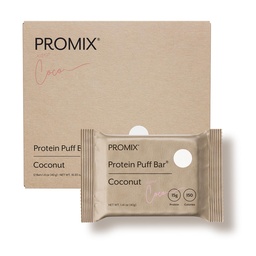 ProMix Nutrition Protein Puff Bars - Coconut - Marshmallow Crispy Treat - Great Tasting & Healthy On The Go Snack - High Protein & Low Calorie - Gratis från Gluten, Soy & Corn - 12 Bars