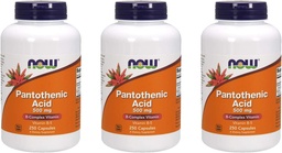 Nu livsmedel Pantothenic Acid 500 mg, 250 kapsel (3 Pack)