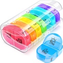 AUVON Pill Box 2 gånger om dagen, Weekly Pill Organizer AM PM med 7 Daily Pocket Case för att hålla vitamin, medicin, medicin och tillägg