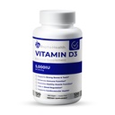 Vitamin D3 High Potency | 5000 IE för immun, ben och kardiovaskulärt stöd | Förbättrar humör och muskelfunktion | 120 Softgels - 4 månaders leverans